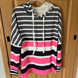 Striped hoodie light weight